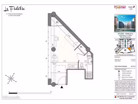 appartement 1 pièce 24 m²