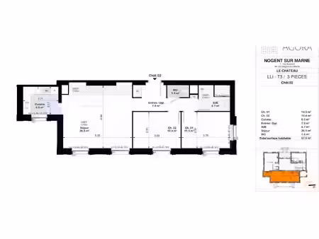 location appartement 3 pièces 68 m² à nogent-sur-marne (94130)  1 513 €