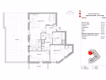 location appartement 3 pièces 73 m² à sucy-en-brie (94370)  1 402 €