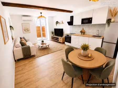 t2 entièrement rénové – 41 17 m² – terrasse plein sud – centre-ville