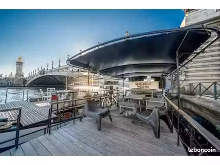 péniche habitable d'environ 45 m² – port des champs-élysées – pont alexandre iii