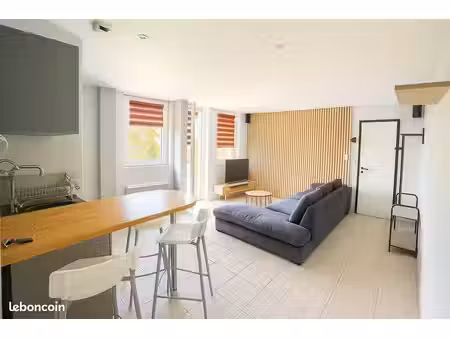 exclu : t2 meublé 39m² avec grand garage  cour et terrasse – aurillac centre