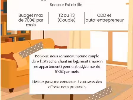 recherche logement dans l'est de l'île