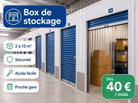 box de stockage de 2 à 15 m² – à partir de 40 /mois