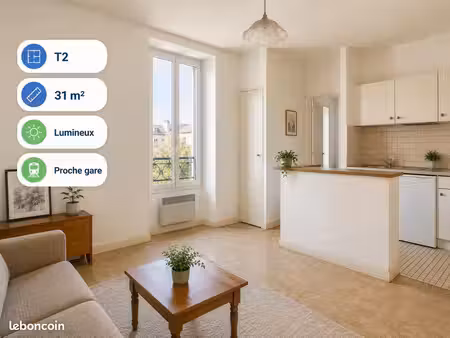 t2 31 m² – parking + cave – proche gare + centre ville