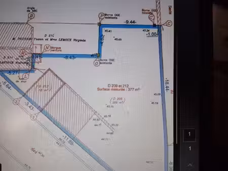 terrain constructible 377 m2 a dangu