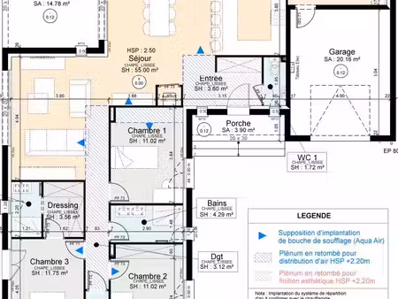 projet de construction d'une maison lyre de 118 m² avec terrasse couverte à pujaudran (32)