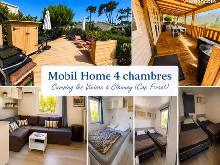 mobil-home irm smala – 4 chambres – camping des viviers à claouey – cap ferret