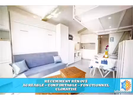 studio + mezzanine – 4/6 couchages – parking privatif – 100 m de la plage – résidence avec