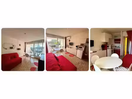 la grande motte - port soleil - studio cabine 21m² + balcon 3m² - vue port arborée - 50m d