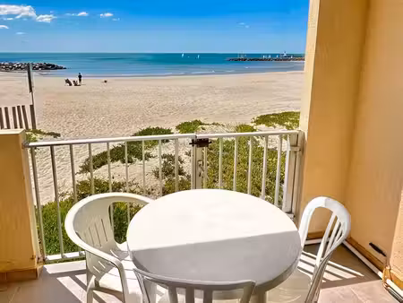 vente studio-double cabine sur la plage + parking