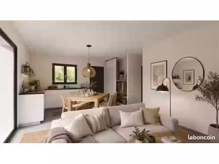 maison neuve 56 m² avec 2 chambres sur terrain viabilisé de 216 m² à poussan (34560)