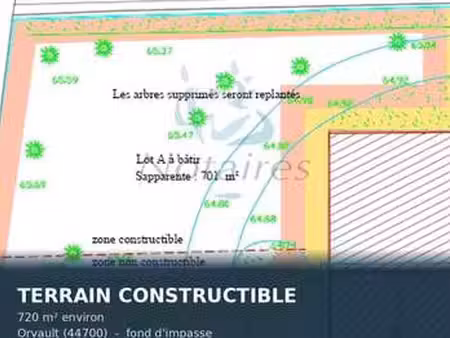 vente terrain à orvault (44700) : à vendre / 716m² orvault