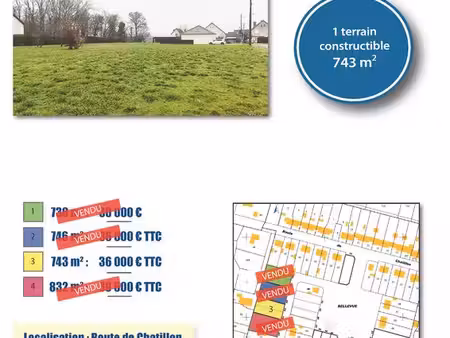 terrain constructible 743 m²