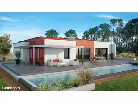 secteur de saint aubin de médoc 33160  ce projet toit plat de135 m² habitable + garage 20 