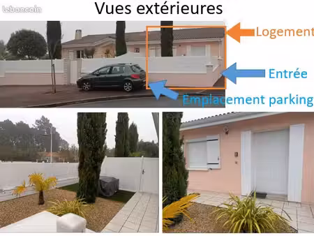 location étudiant 2 pièces meublé avec jardin et parking dans lotissement tranquille