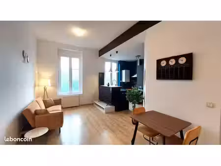 t2 47m² meublé refait à neuf à saint-genest-lerpt / saint-etienne. très calme. 595 charges