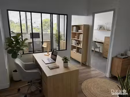 bureau à louer de 88 m2 climatisé de 7 pièces avec domiciliation en qpv