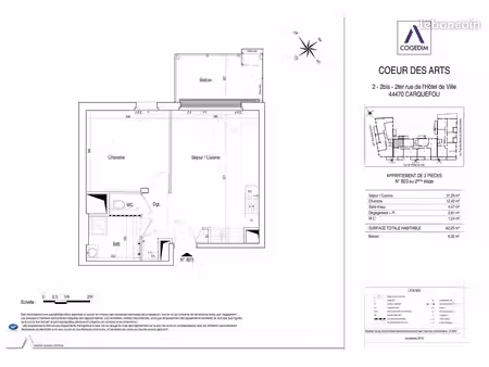 appartement 2 pièces 42 m²