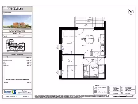 t2 44 m² avec terrasse & parking – armentières – résidence récente - disponible imméditate
