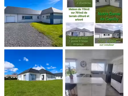 maison récente de plain-pied – 4 chambres – dpe a – grand garage – 202 000