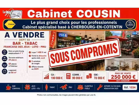 fonds de commerce bar  jeux valognes