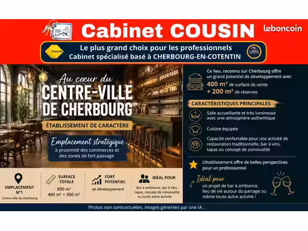 fonds de commerce bar  brasserie 420 m²