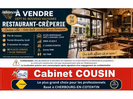 fonds de commerce crêperie  restaurant valognes