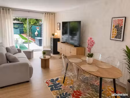 coup de cœur – appartement rez-de-jardin 62 m² + jardin + garage  lac à 100 m »