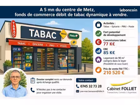fonds de commerce 45 m² metz