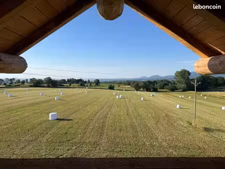 chalet en fuste / rondin / maison à terminer - vue panoramique sur le puy de dôme - vernin