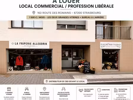 particulier loue local commercial  2 vitrine (koenigsoffen)