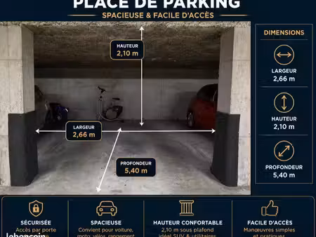 place de parking couverte et sécurisé valleiry centre