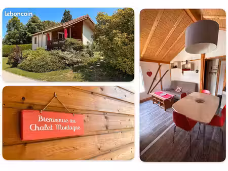 location a l'année chalet ossature bois t2/t3 meublé  bien isolé  calme proche comm