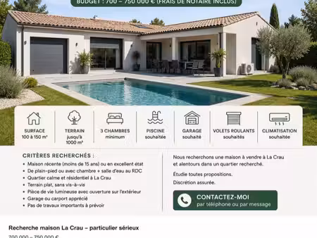 recherche maison à la crau  partuculier sérieux