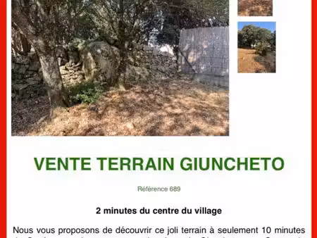 vend terrain giuncheto