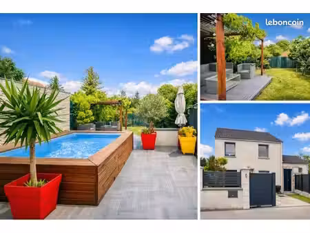maison familiale moderne avec sous-sol total  jardin  piscine hors sol et dpe b