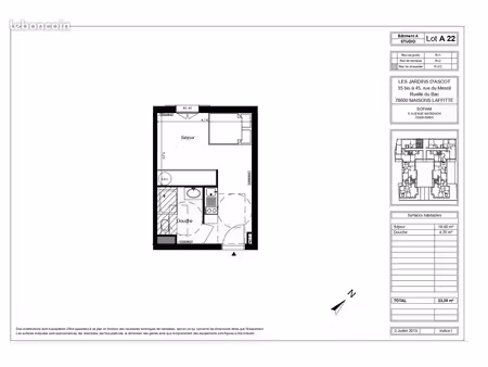 studio 1 pièce 23 m²