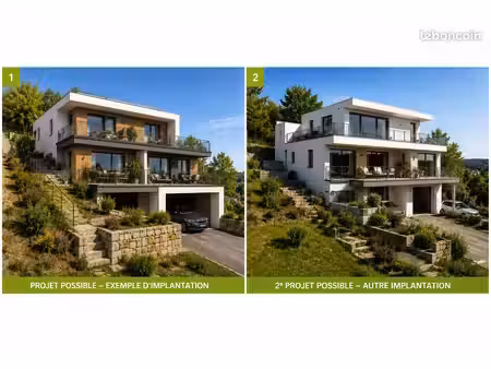 terrain 802 m² – vue dégagée– projets architecte + étude de sol