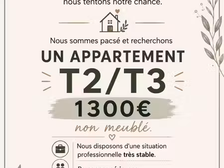 recherche sérieuse d'un appartement