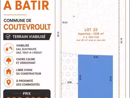 terrain 1 014 m² coutevroult