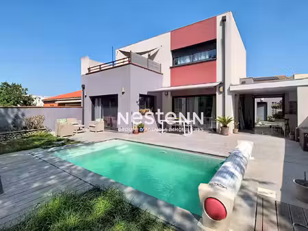 à vendre : splendide villa contemporaine dpe classe a avec vue albères et piscine à villel