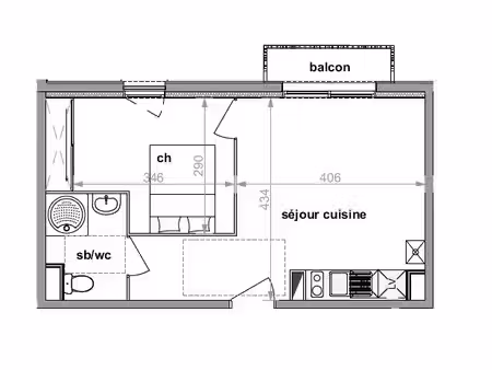 t2 neuf avec balcon et parking