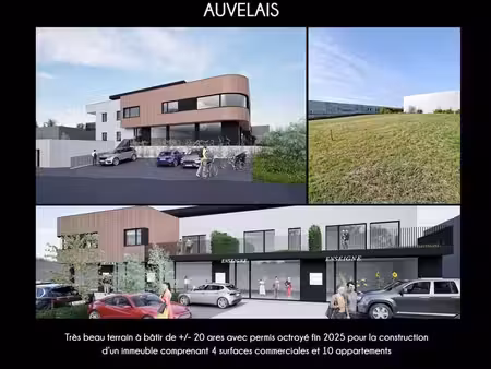 terrain avec permis octroyé pour 4 surfaces commerciales et