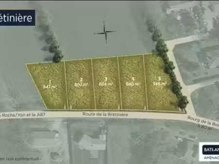 vente terrain à la roche-sur-yon zone est (85000) : à vendre / 847m² la roche-sur-yon zone