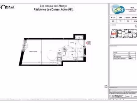 location appartement t1 à caen (14000) : à louer t1 / 31m² caen