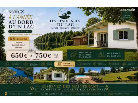 location maison dans residence calme en pleine nature