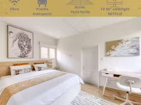 maison bail 1-12mois fibre+elec+eau+terrasse inclus  ivry (portes de paris)