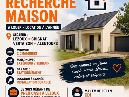 ? recherche maison à louer – lezoux / chignat / vertaizon et alentours