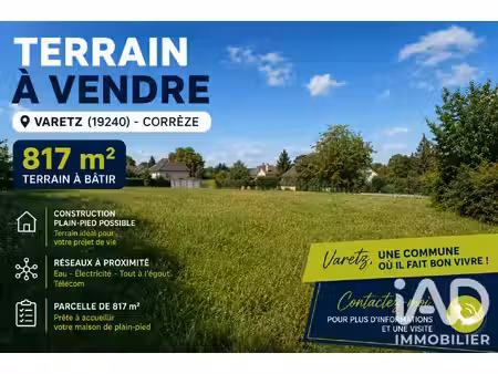 vente terrain 817 m²